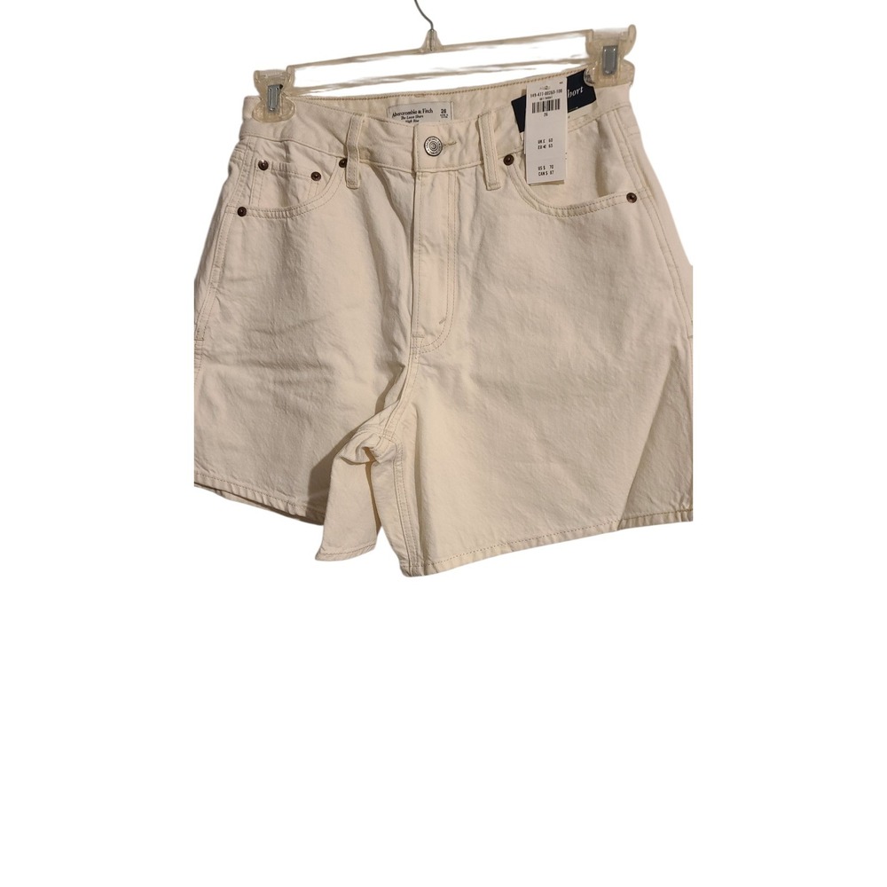 Abercrombie The High Rise Loose Denim Shorts Women's Size 26 Whiteโ